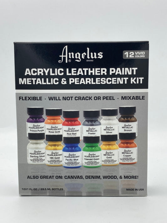 Ensemble de Peinture Angelus - Nacré et Métallique - (12 couleurs)