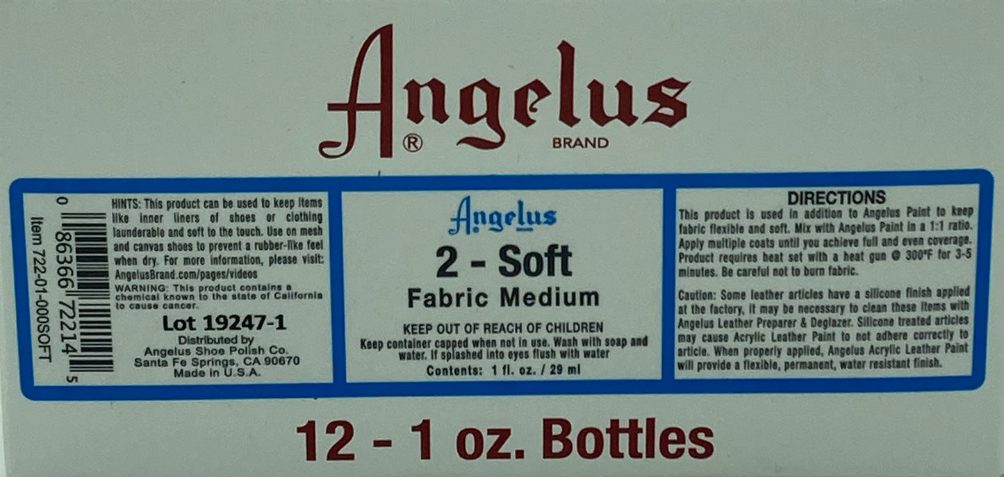 Additif à peinture Angelus "2-Soft" pour le tissu